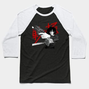 Japanese Vaporwave Samurai Girl Baseball T-Shirt